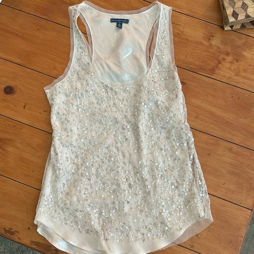 AE Dusty Pink Sequin Tank